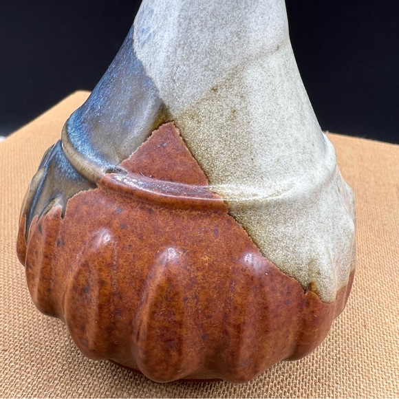 Accents Vintage Brown Drip Glaze Pottery Bud Vase Mid Century Genie